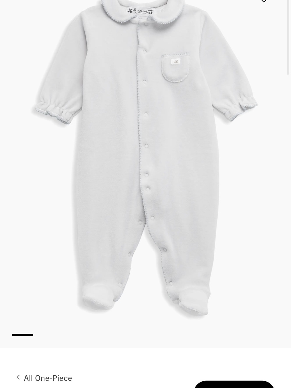 Bonpoint White Footed One-Piece with Snap Front